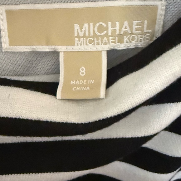 Michael Kors Black and White Striped Pencil Skirt - Picture 3 of 4
